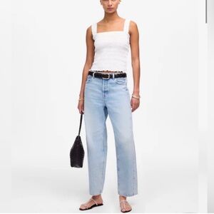 MADEWELL Pieced Barrel-Leg Jeans Light Wash Womens Size 25